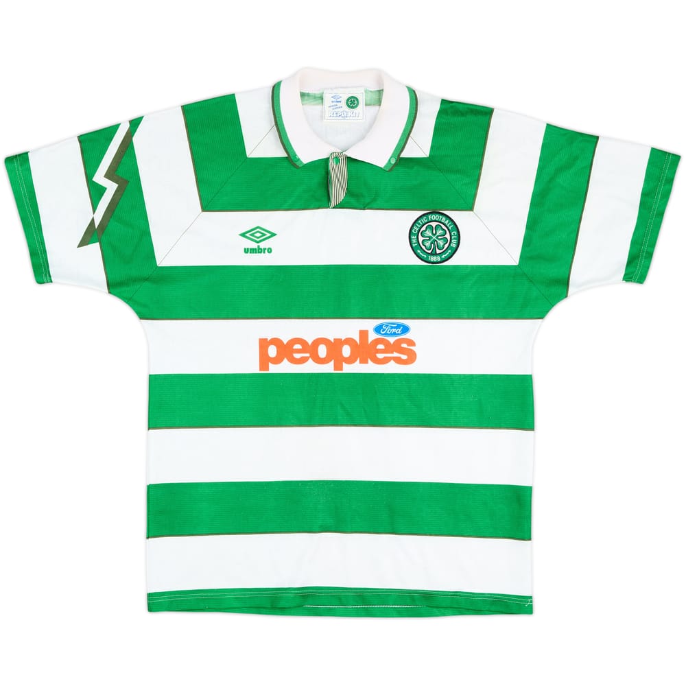 1991-92 Celtic Home Shirt - 8/10 - (XL)