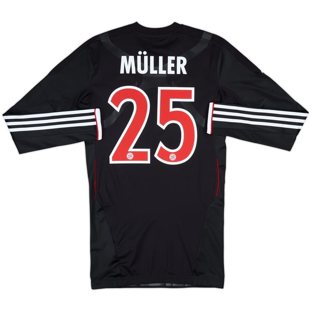 2011-12 Bayern Munich Player Issue TechFit Third L/S Shirt Muller #25 (M)