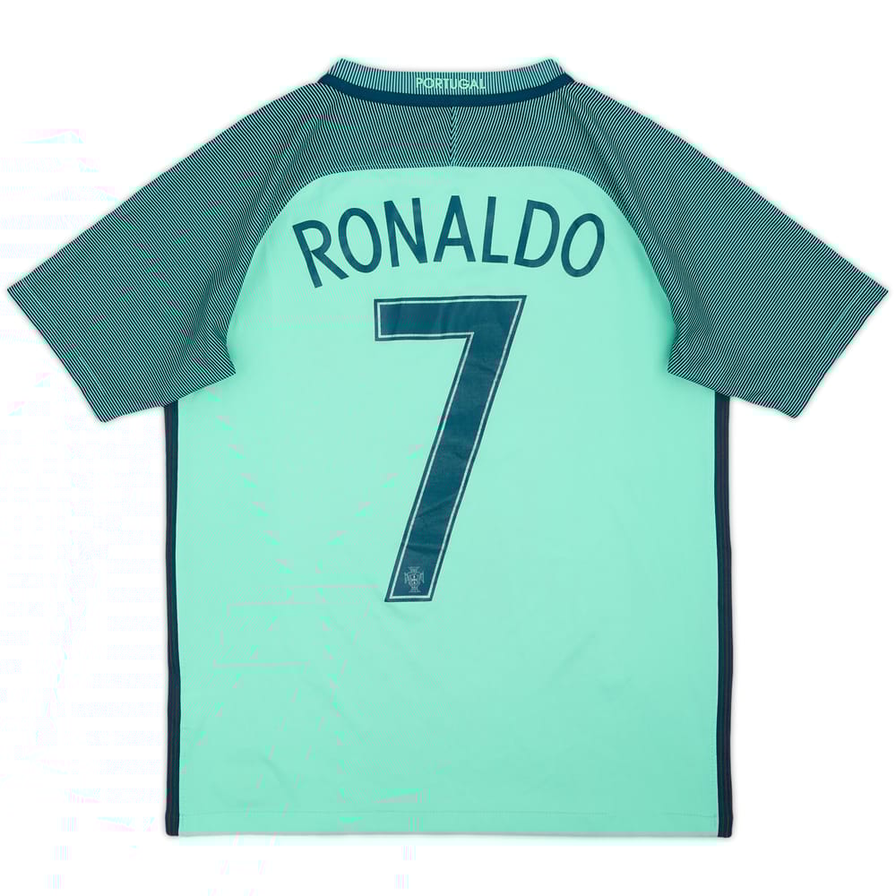 Camiseta de visitante de Portugal 2016-18 Ronaldo #7 - 9/10 - (Niños L)