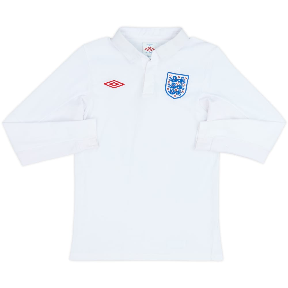 2009-10 England Home L/S Shirt - 6/10 - (M.Boys)