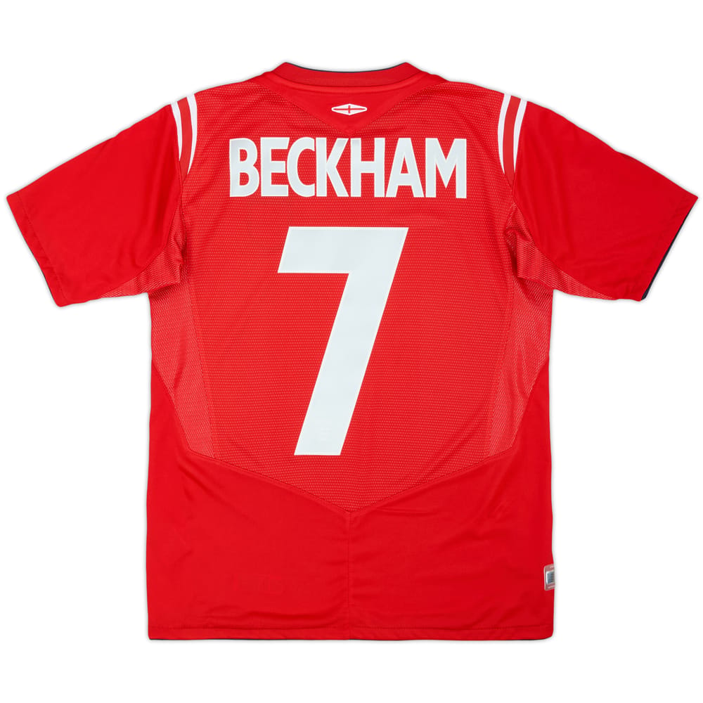 2004-06 England Away Shirt Beckham #7 - 9/10 - (L.Boys)