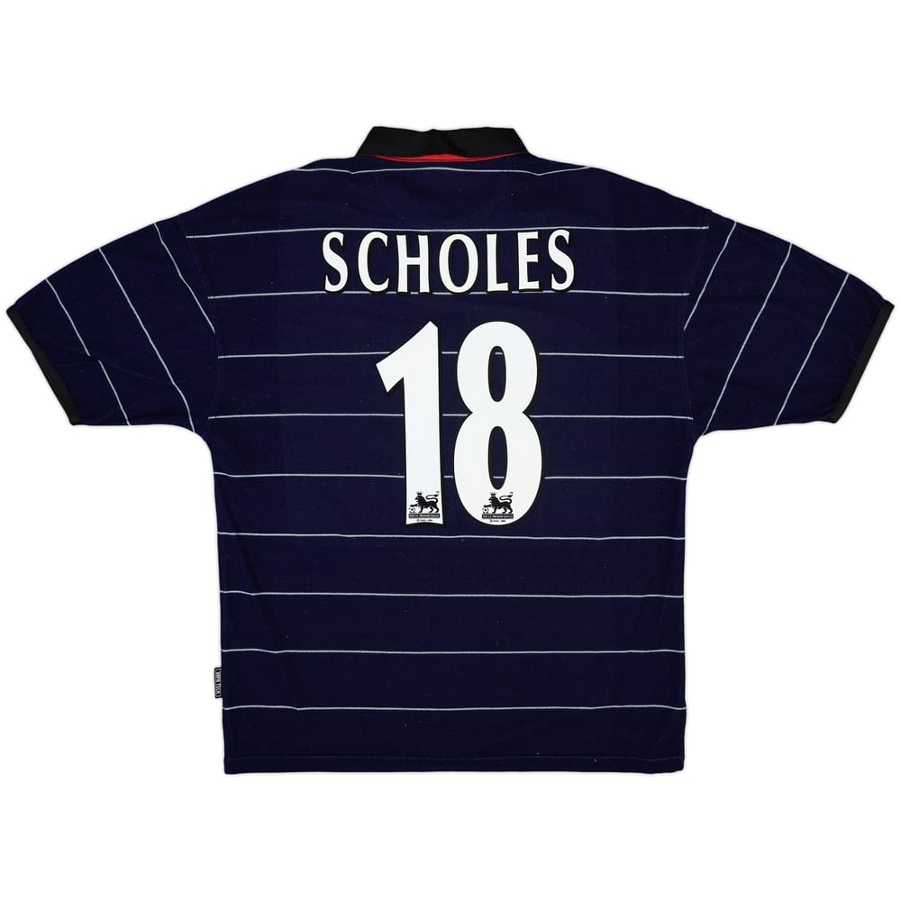 1999-00 Manchester United Away Shirt Scholes #18 - 8/10 - (L)