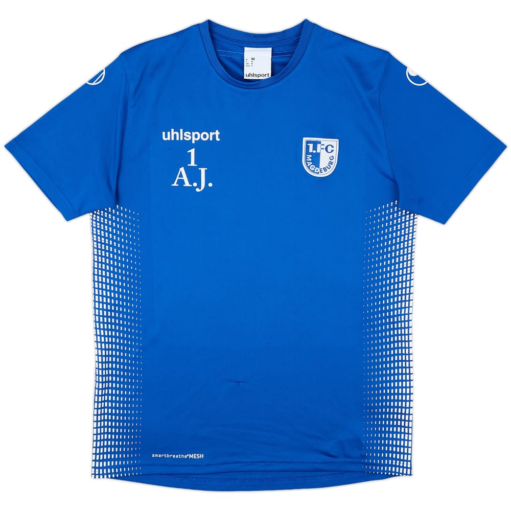 2019-20 Magdeburg Uhlsport Player Issue Training Shirt A.J #1 - 9/10 - (M)