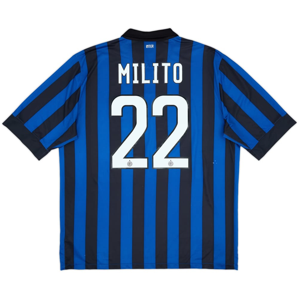 2011-12 Inter Milan Home Shirt Milito #22 - 6/10 - (XL)