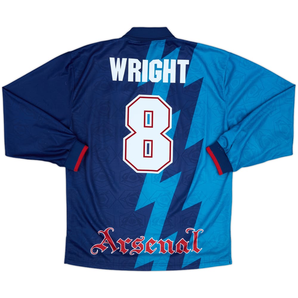 1995-96 Arsenal Away L/S Shirt Wright #8 - 8/10 - (M)