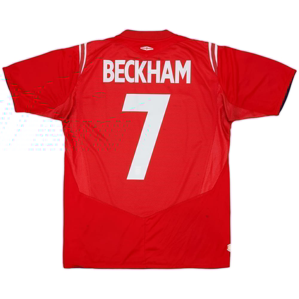 2004-06 England Away Shirt Beckham #7 - 7/10 - (M)