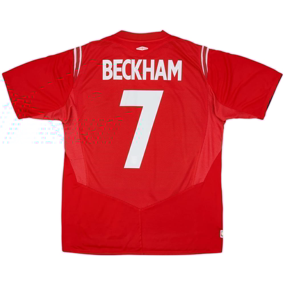 2004-06 England Away Shirt Beckham #7 - 6/10 - (L)