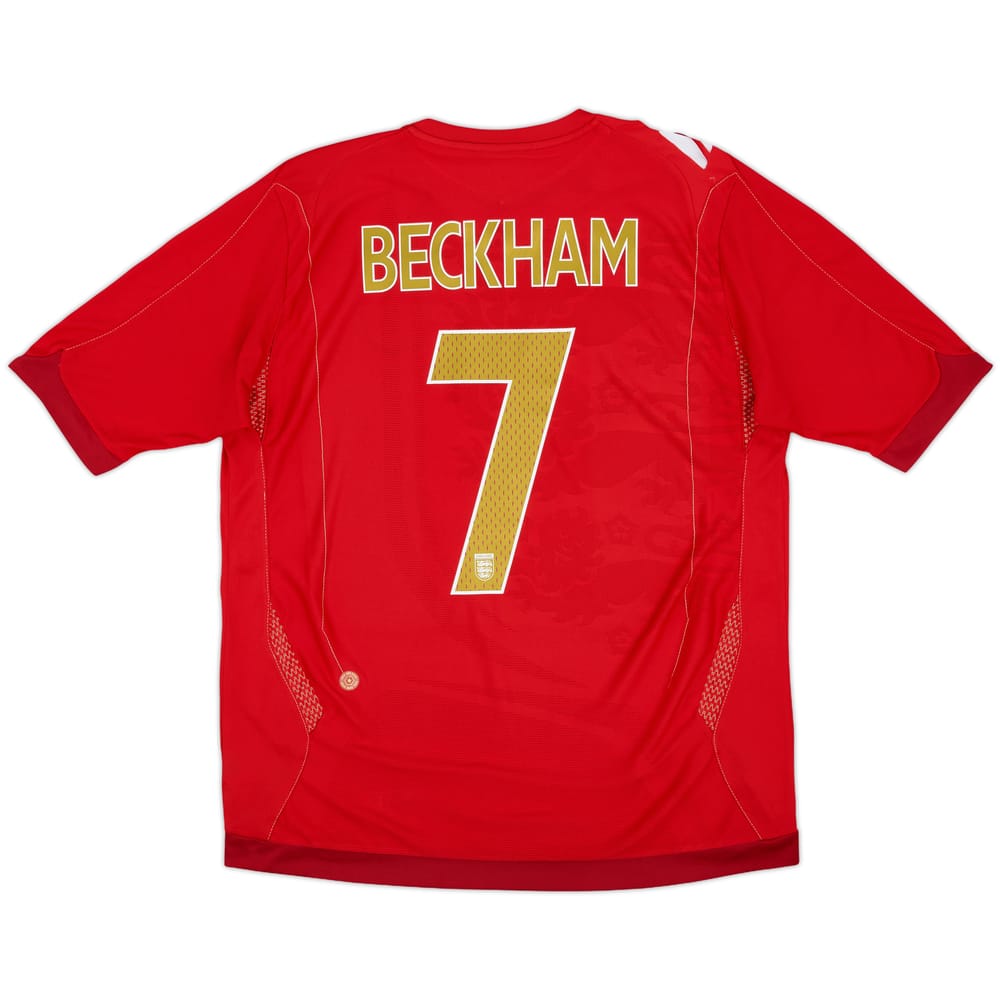 2006-08 England Away Shirt Beckham #7 - 6/10 - (L)