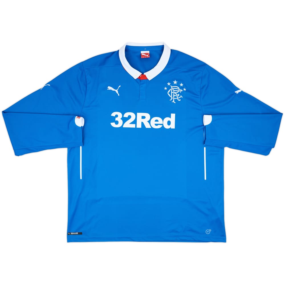 2014-15 Rangers Home L/S Shirt - 9/10 - (3XL)
