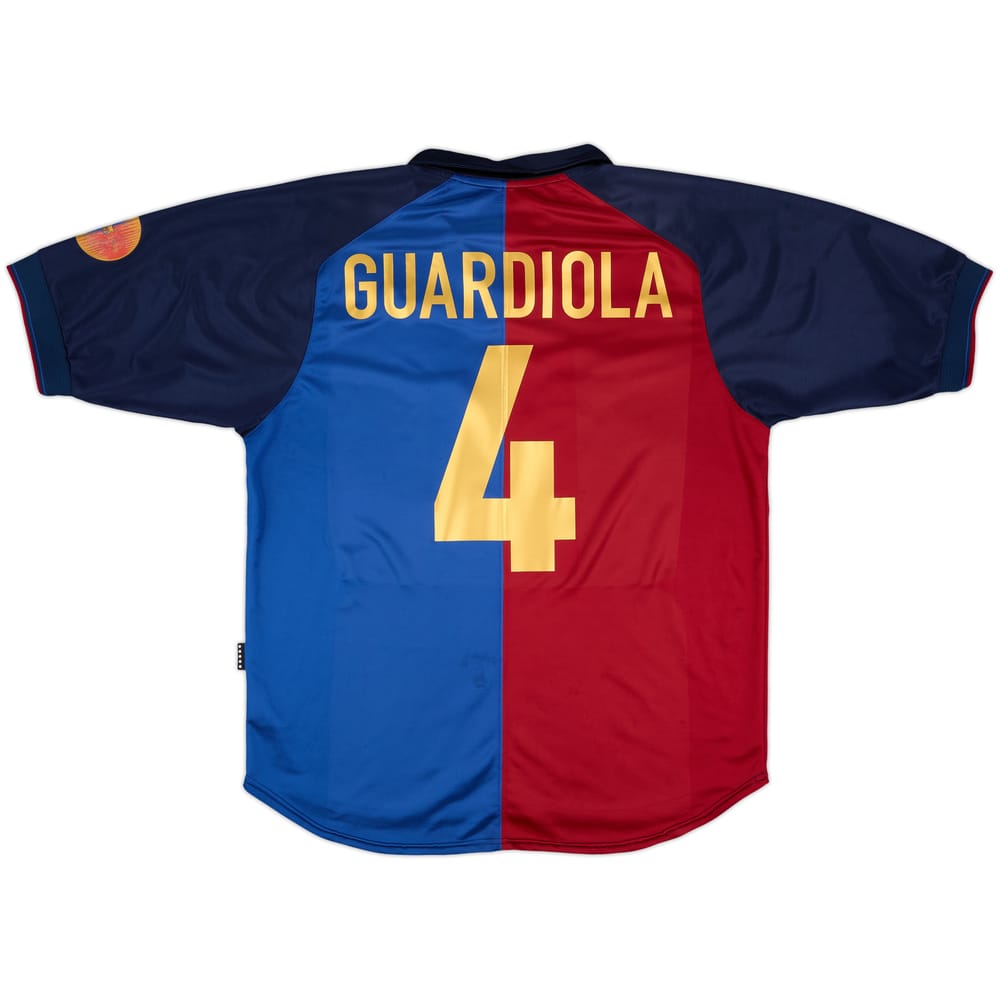1999-00 Barcelona Centenary Home Shirt Guardiola #4 - 7/10 - (L)