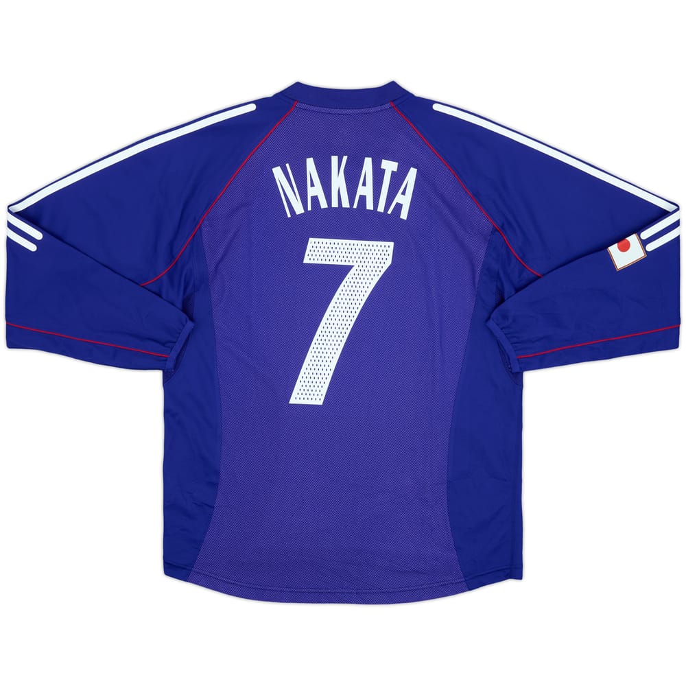 2002-04 Japan Authentic Home L/S Shirt Nakata #7 - 8/10 - (L)