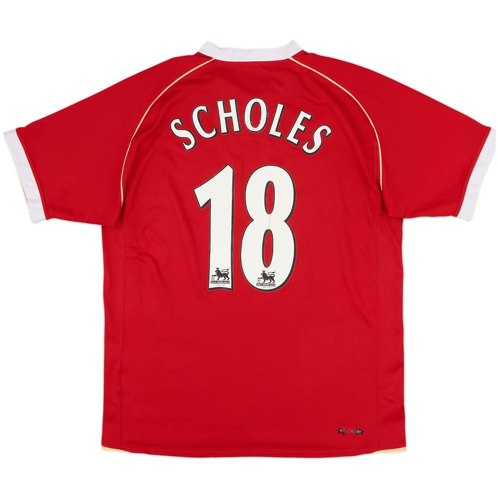 2006-07 Manchester United Home Shirt Scholes #18 - 7/10 - (M)