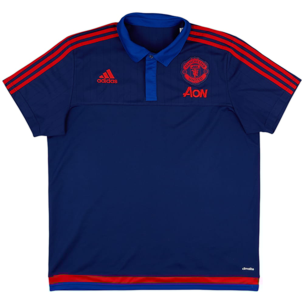 2015-16 Manchester United adidas Polo Shirt - 8/10 - (XL)