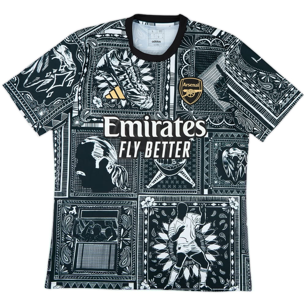 2023-24 Arsenal adidas x Ian Wright Pre-Match Shirt - 9/10 - (L)