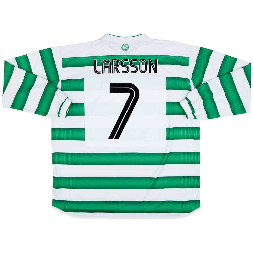 2003-04 Celtic Home L/S Shirt Larsson #7 - 8/10 - (XXL)