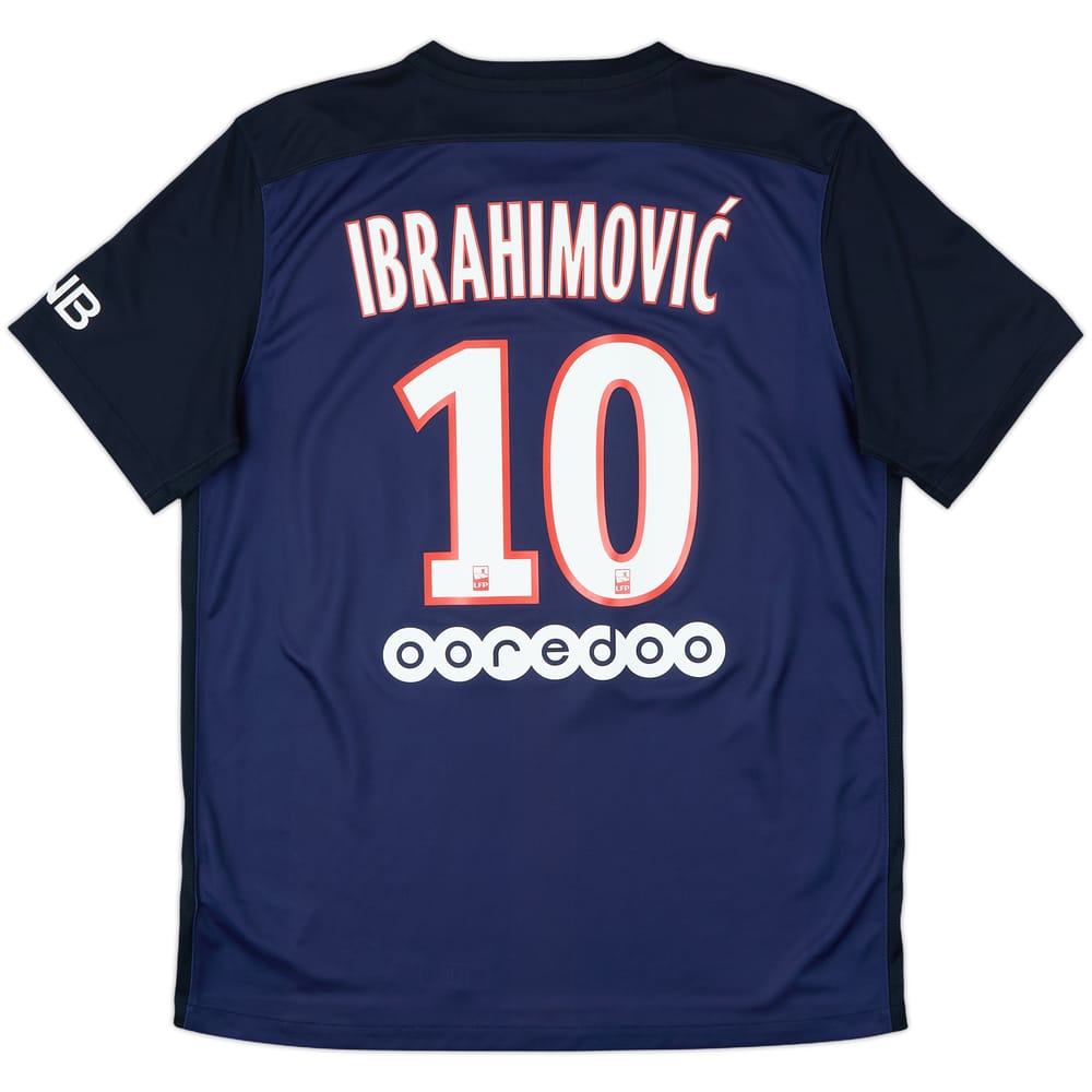 2015-16 Paris Saint-Germain Home Shirt Ibrahimovic #10 - 9/10 - (L)