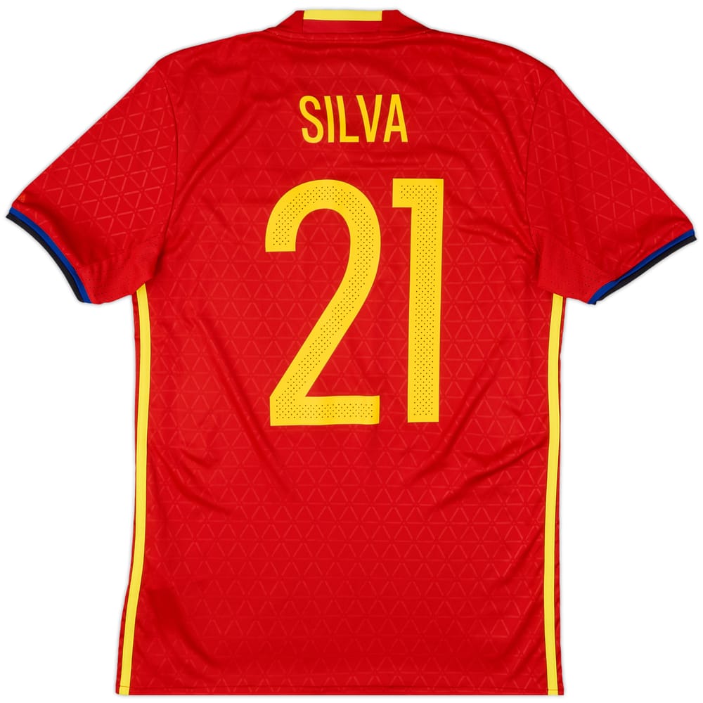 2016-17 Spain Home Shirt Silva #21 - 10/10 - (S)