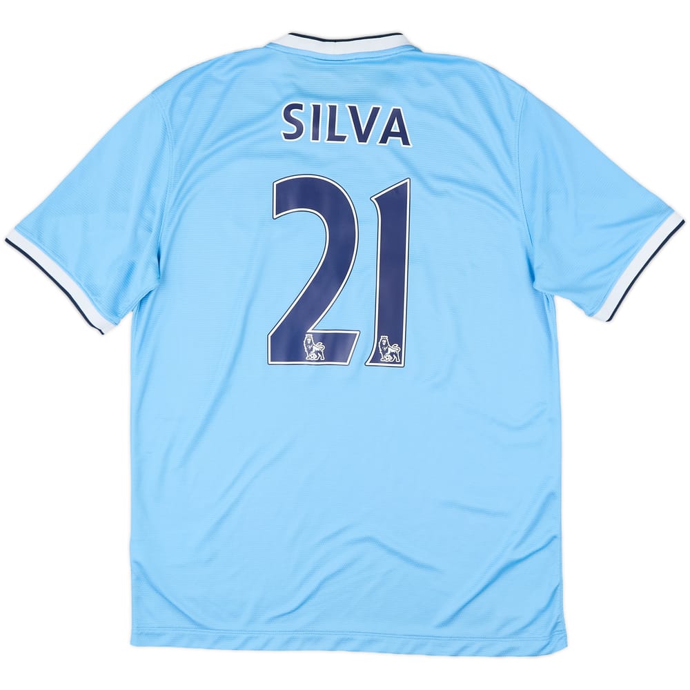 2013-14 Manchester City Home Shirt Silva #21 - 10/10 - (L)