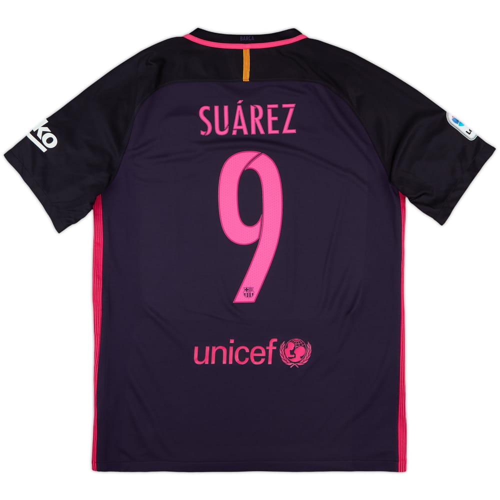 2016-17 Barcelona Away Shirt Suarez #9 - 10/10 - (L)