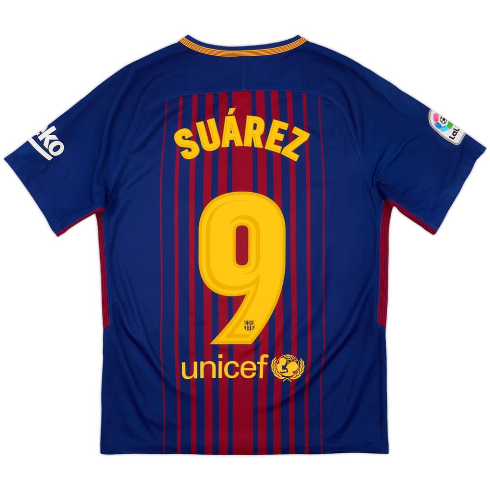 2017-18 Barcelona Home Shirt Suarez #9 - 5/10 - (S)