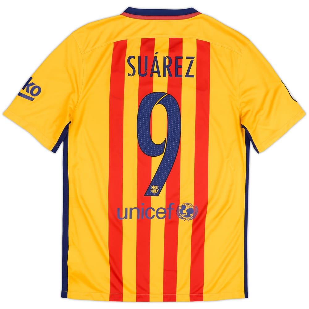 2015-16 Barcelona Away Shirt Suarez #9 - 7/10 - (S)