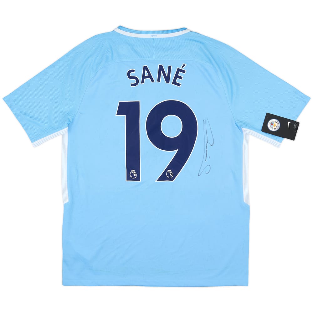 2017-18 Manchester City Signed Home Shirt Sane #19 (M)