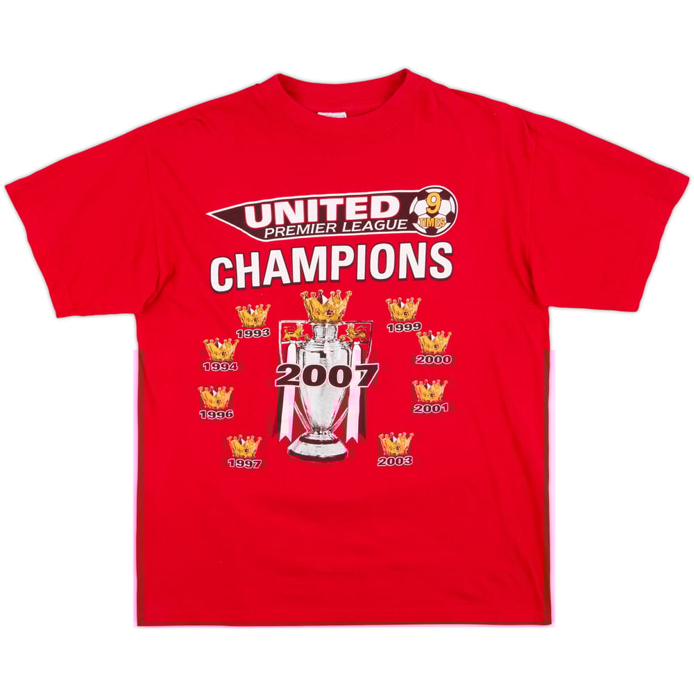 2007-08 Manchester United Graphic Fan Tee - 9/10 - (L)