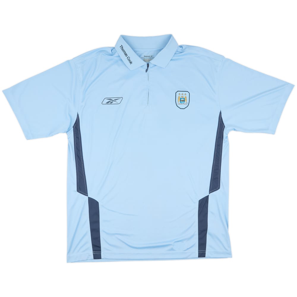 2004-05 Manchester City Reebok 1/4 Zip Polo Shirt - 10/10 - (L)