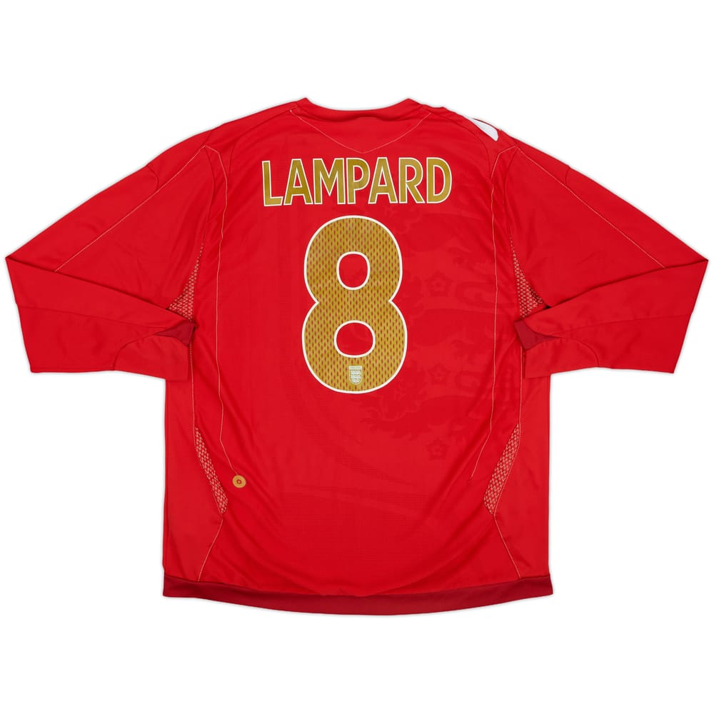 2006-08 England Away L/S Shirt Lampard #8 - 8/10 - (L)