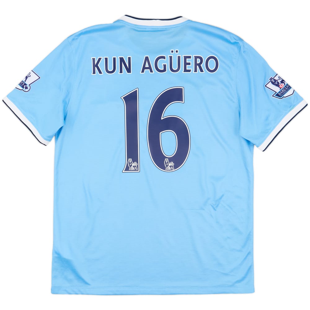 2013-14 Manchester City Home Shirt Kun Aguero #16 - 8/10 - (L)