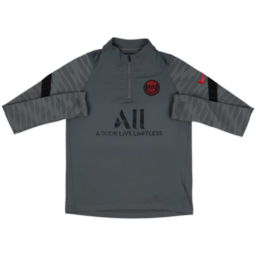 2021-22 Paris Saint-Germain Nike 1/4 Zip Drill Top - 8/10 - (XL.Boys)
