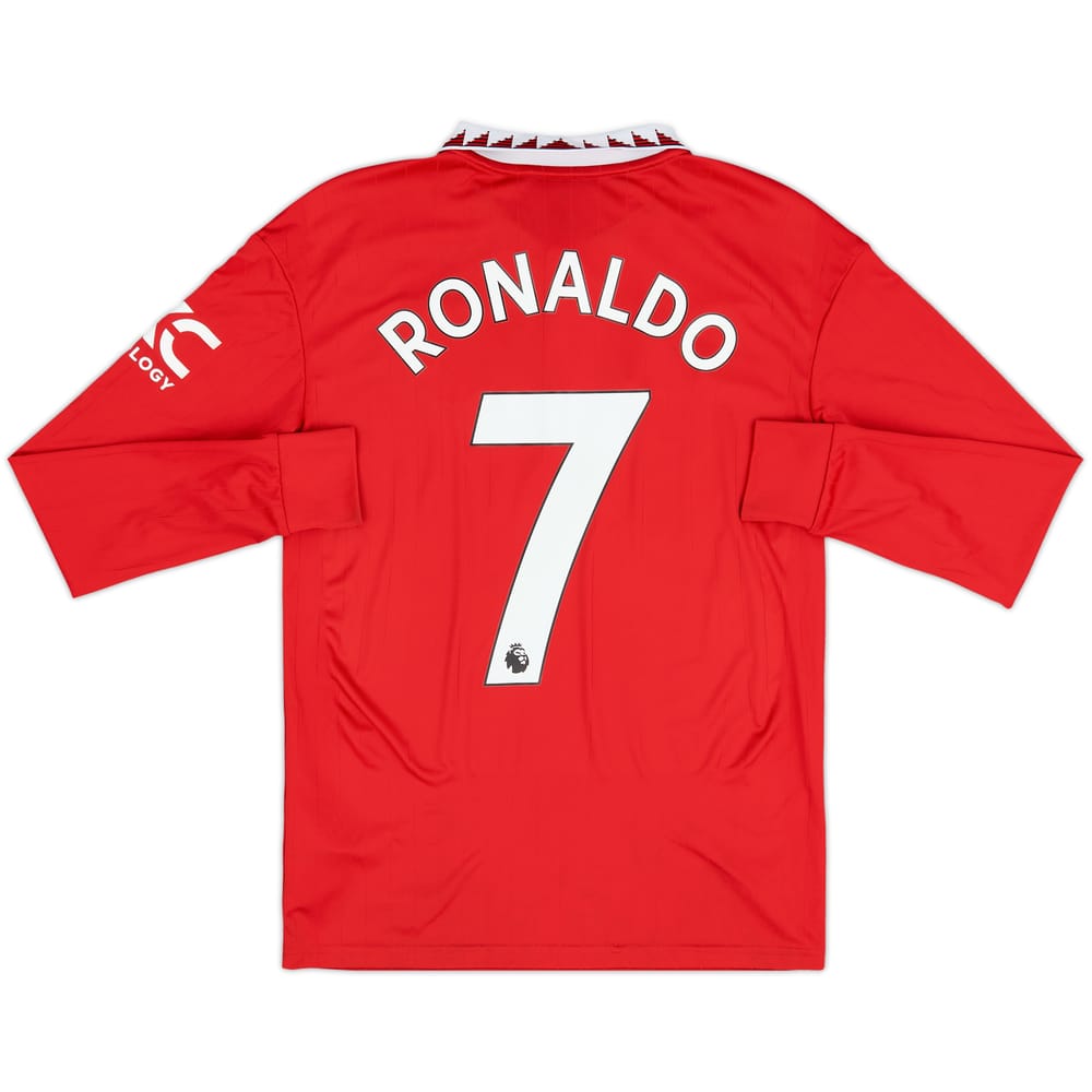 2022-23 Manchester United Home L/S Shirt Ronaldo #7 - 9/10 - (L.Boys)