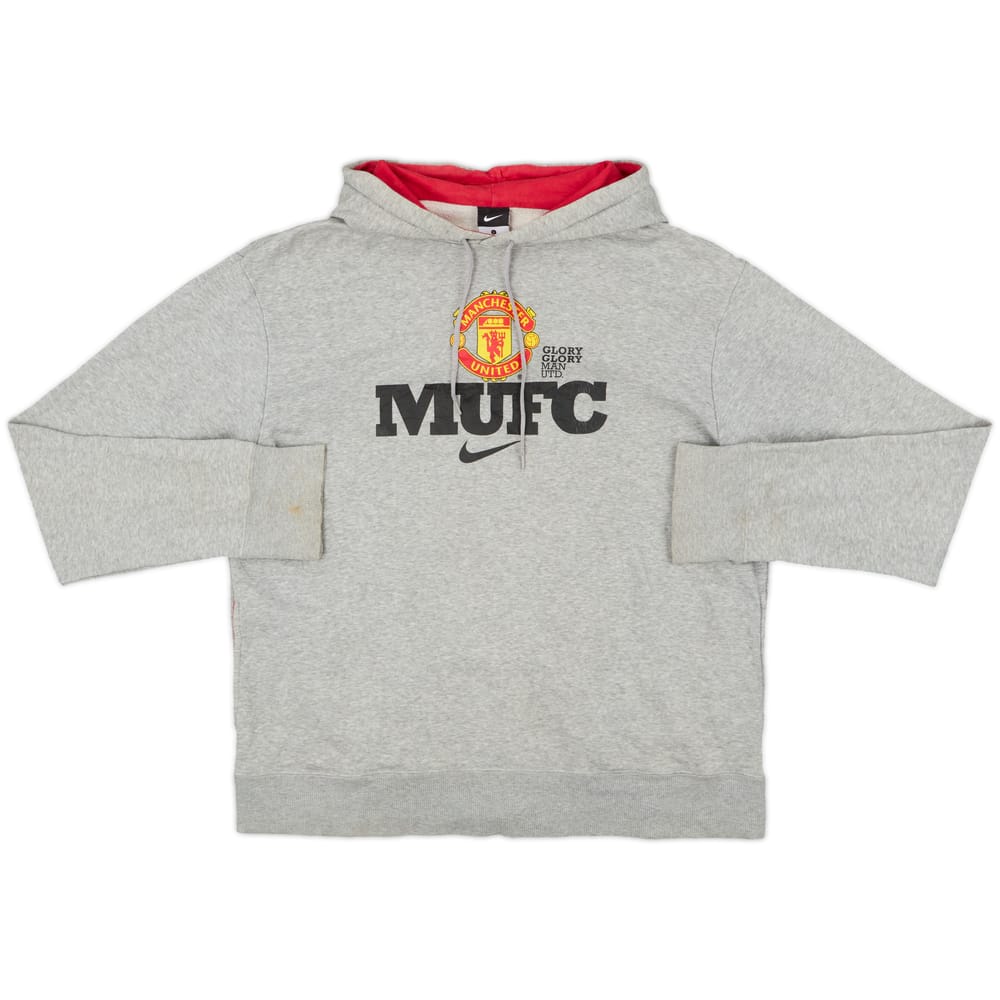 2010-11 Manchester United Nike Hooded Sweat Top - 6/10 - (L)