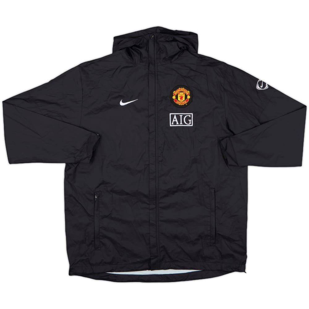 2009-10 Manchester United Nike Hooded Rain Jacket - 9/10 - (L)