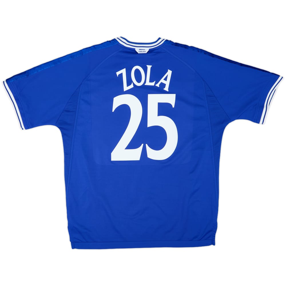 1999-01 Chelsea Home Shirt Zola #25 - 9/10 - (XL)