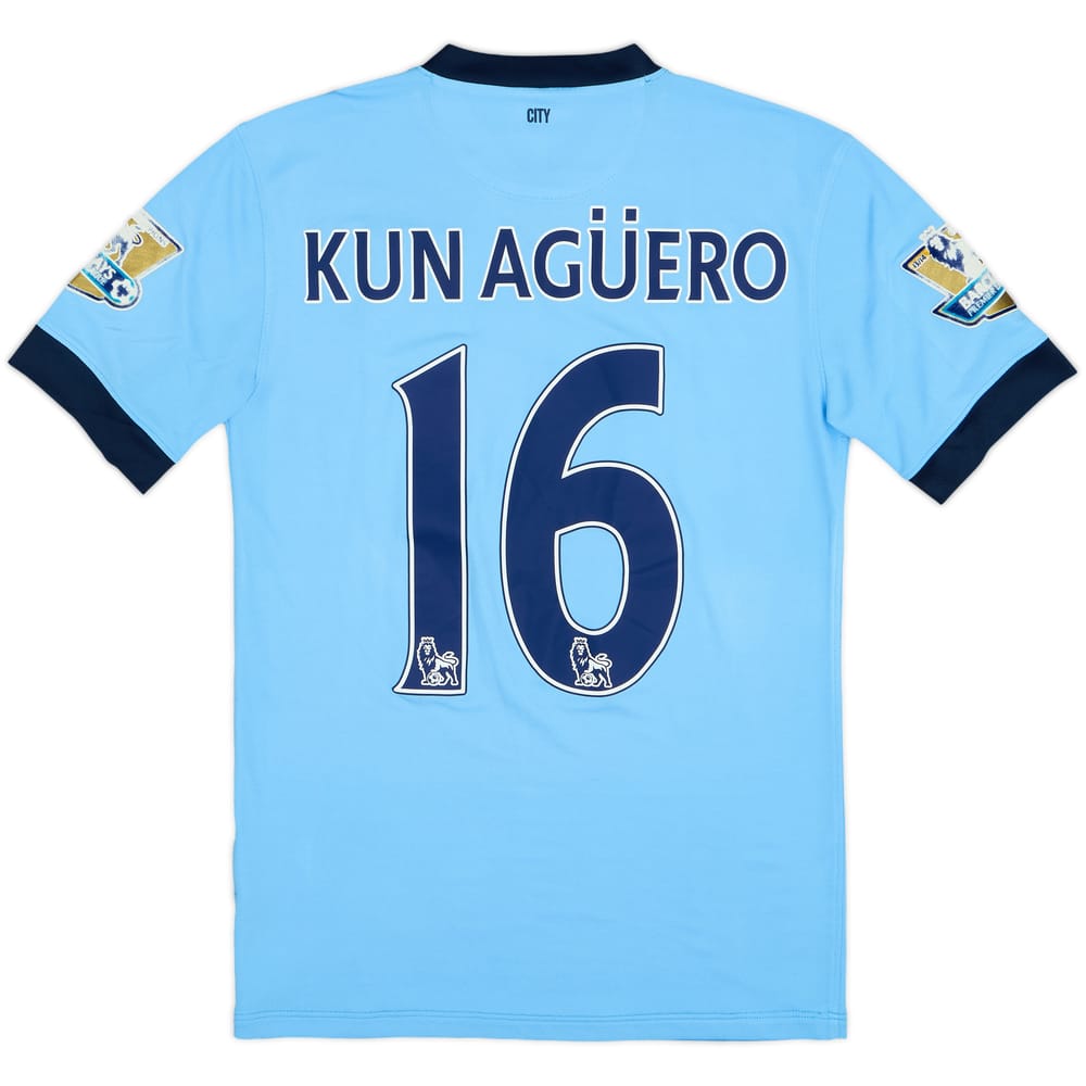 2014-15 Manchester City Home Shirt Kun Aguero #16 - 6/10 - (S)