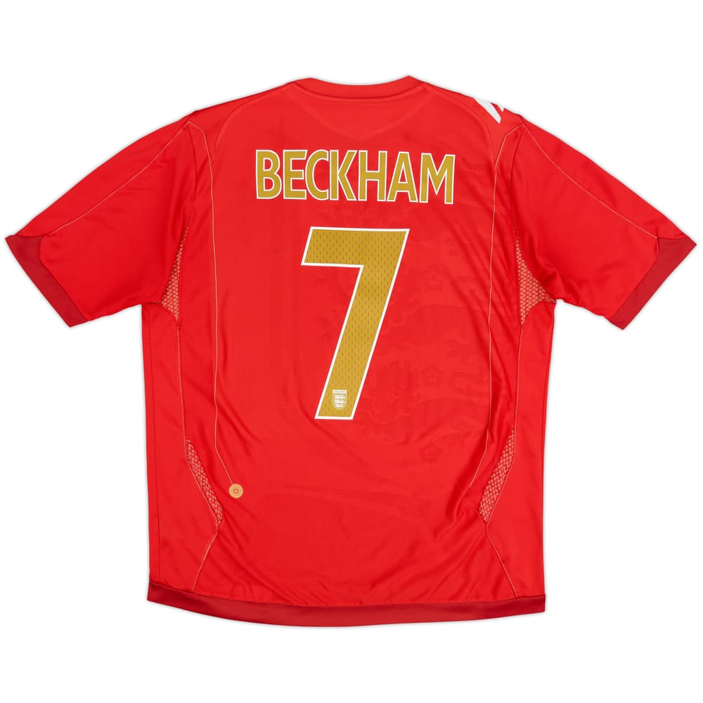 2006-08 England Away Shirt Beckham #7 - 6/10 - (L)