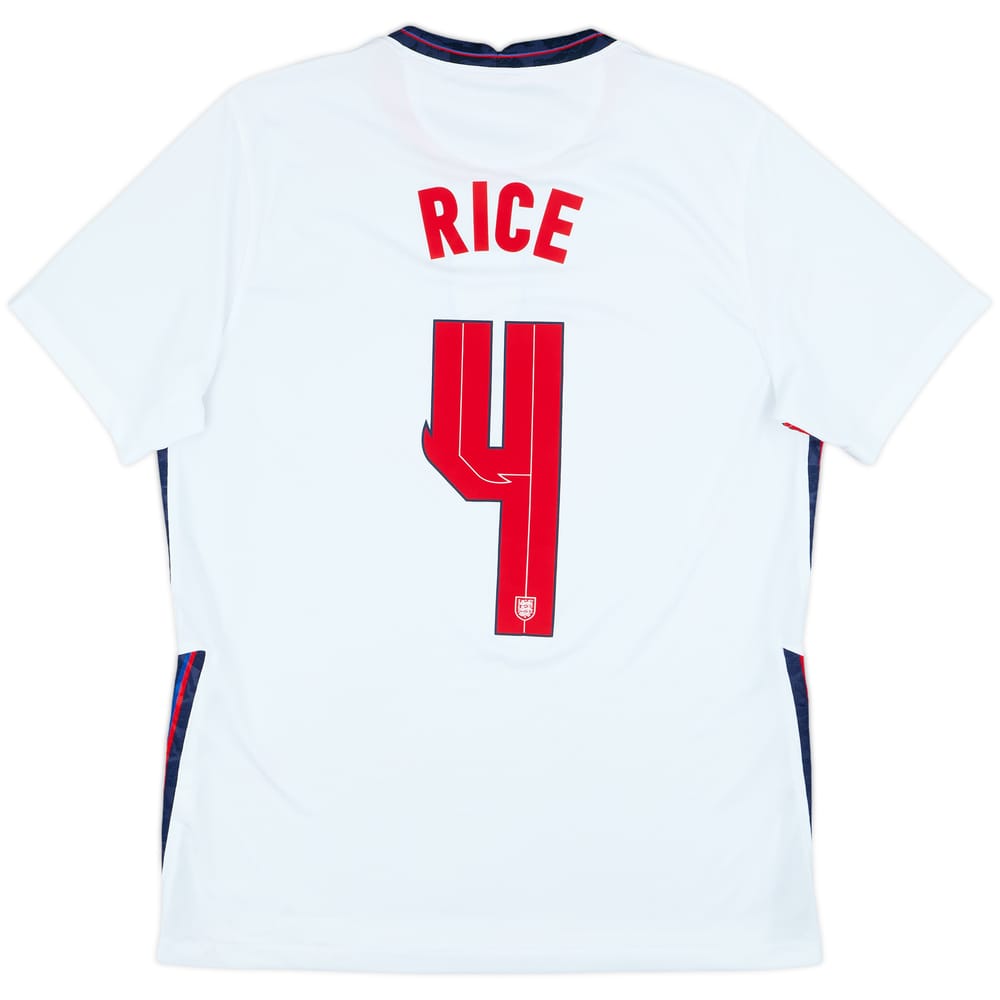 2020-22 England Home Shirt Rice #4 - 8/10 - (L)