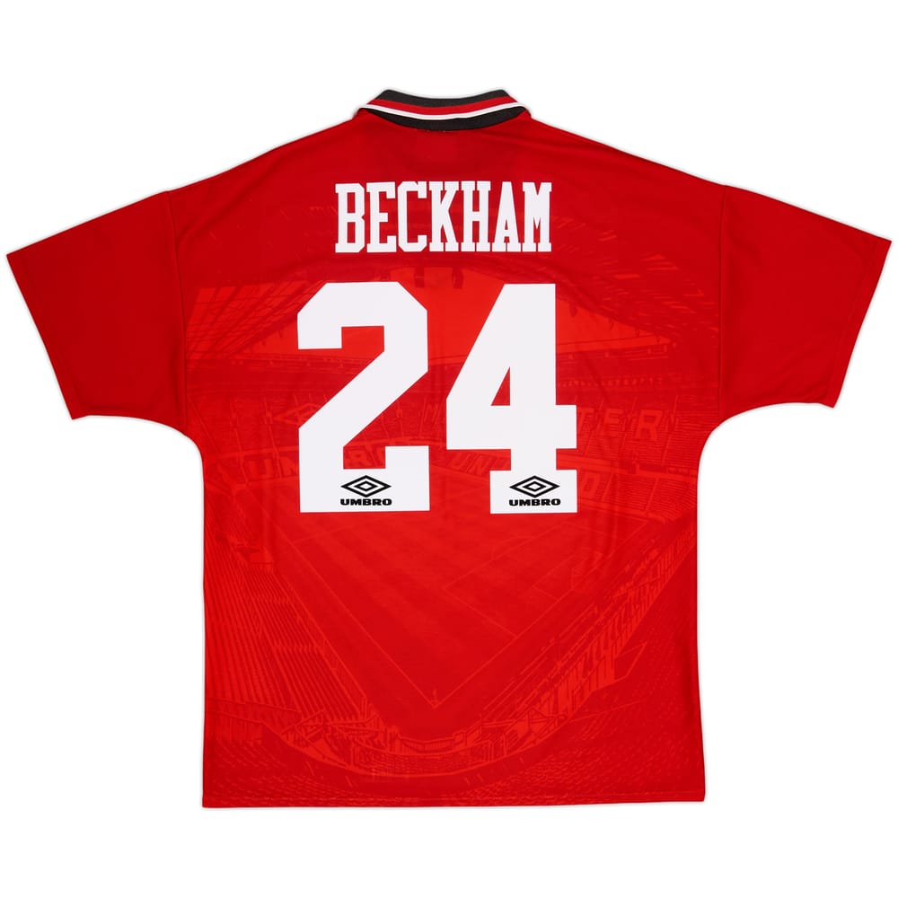 1994-96 Manchester United Home Shirt Beckham #24 - 6/10 - (L)