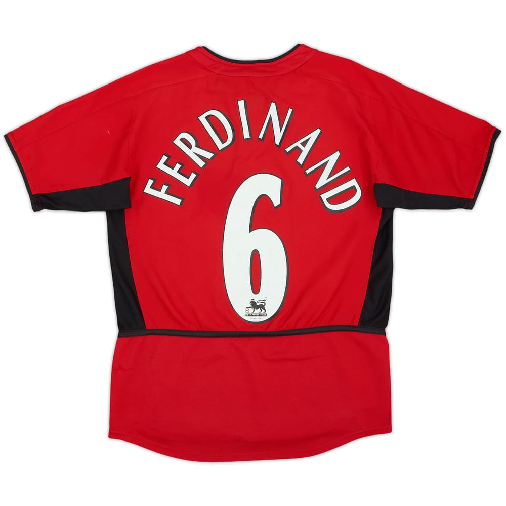 2002-04 Manchester United Home Shirt Ferdinand #6 - 7/10 - (M.Boys)