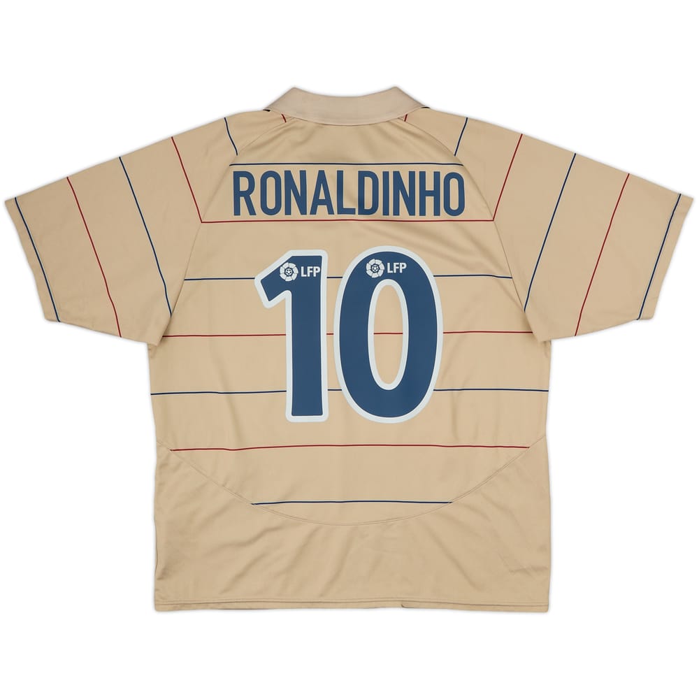 Camiseta básica de visitante del Barcelona 2003-05 Ronaldinho #10 - 8/10 - (L)