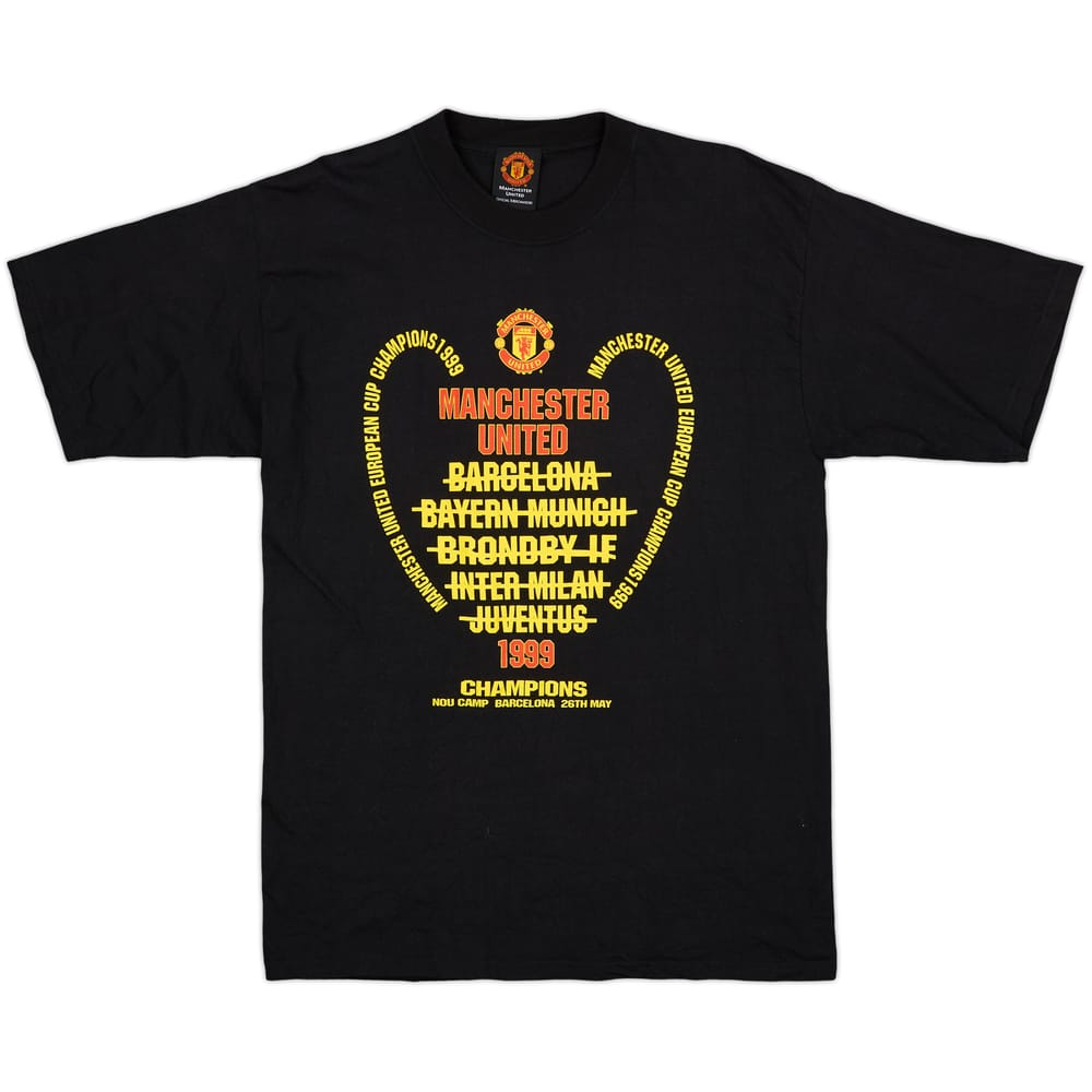 1999-00 Manchester United 'Champions' Graphic Tee - 8/10 - (L)