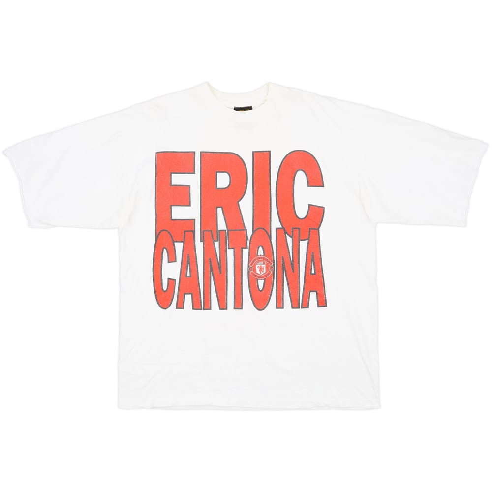 1994-96 Manchester United 'Eric Cantona' Graphic Fan Tee - 6/10 - (XL)