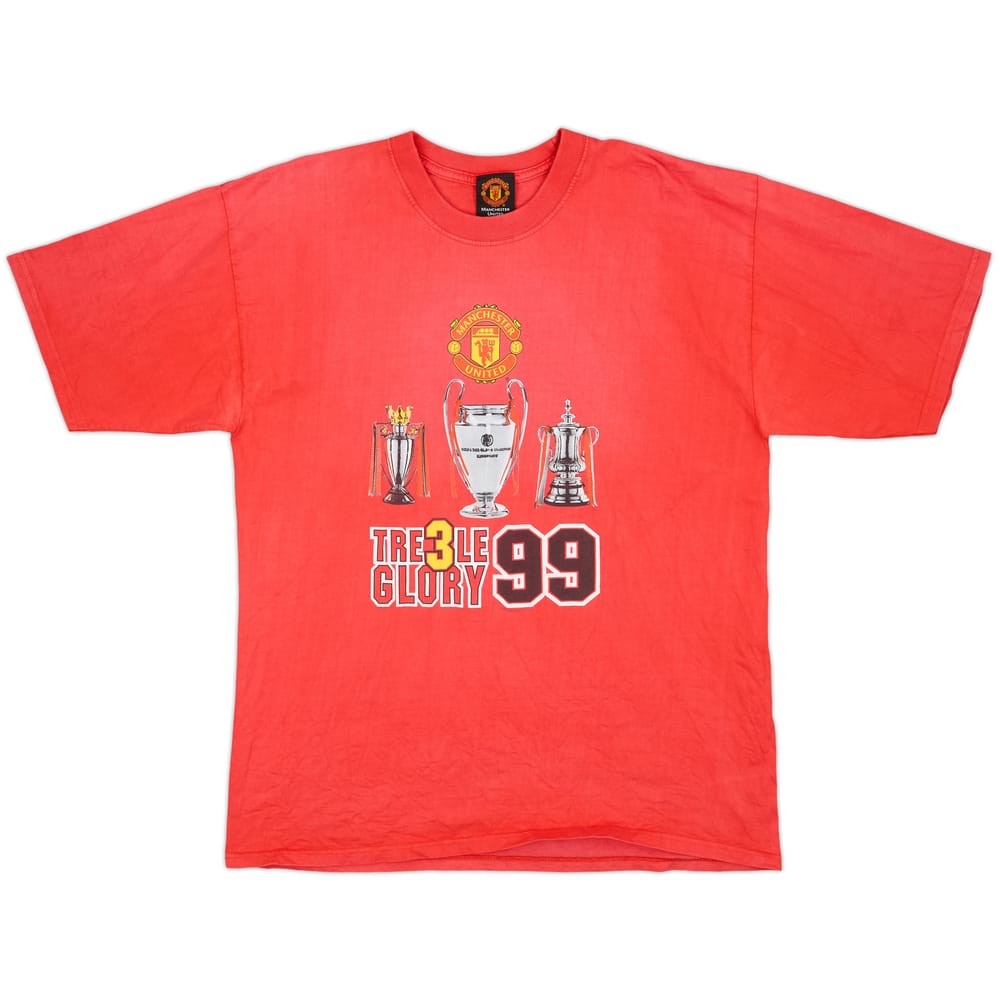 1999-00 Manchester United 'Treble' Graphic Tee - 6/10 - (XL)