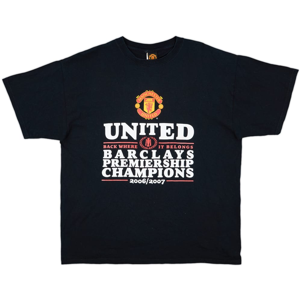 2006-07 Manchester United 'Barclays Premiership Champions' Graphic Tee - 7/10 - (XL)