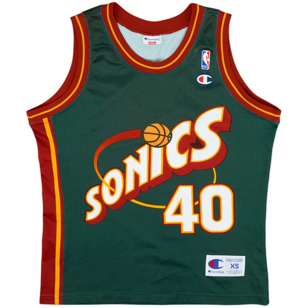 1995-97 Seattle Supersonics Kemp #40 Champion Away Jersey - 9/10 - (XS)