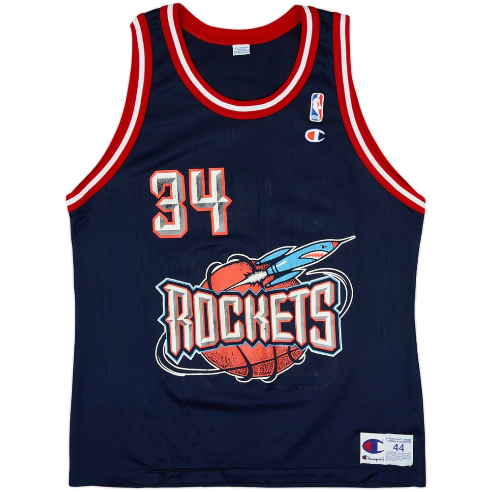 1995-01 Houston Rockets Olajuwon #34 Champion Away Jersey - 7/10 - (L)
