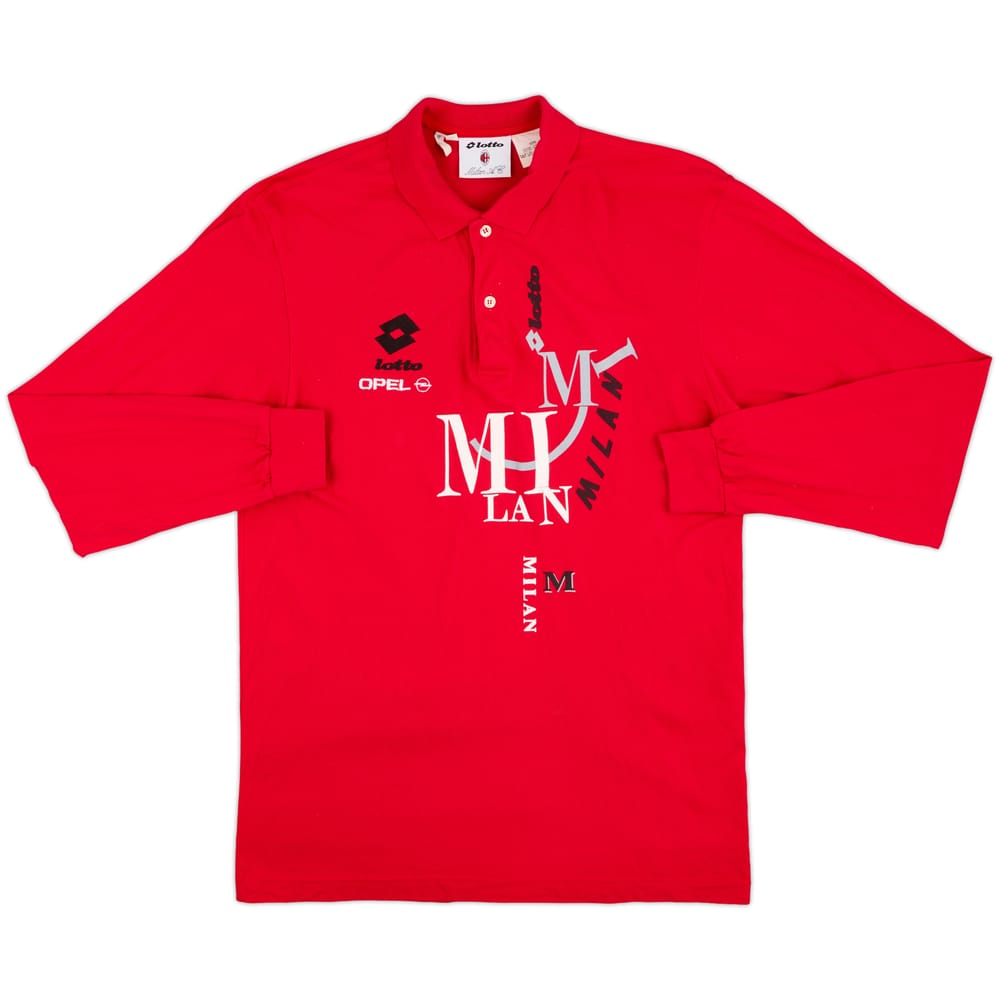 1993-94 AC Milan Lotto Polo L/S Shirt - 10/10 - (XL)