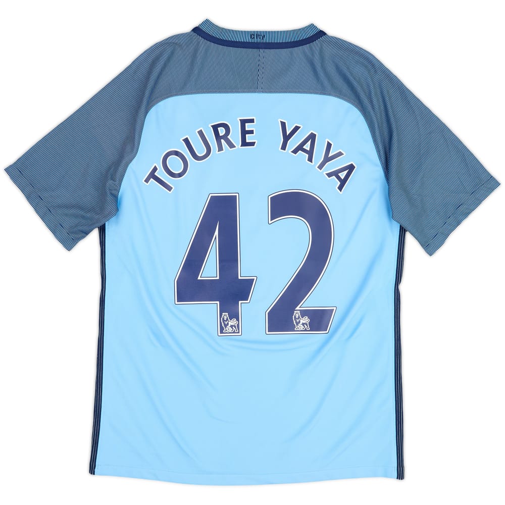2016-17 Manchester City Home Shirt Toure Yaya #42 - 9/10 - (M)