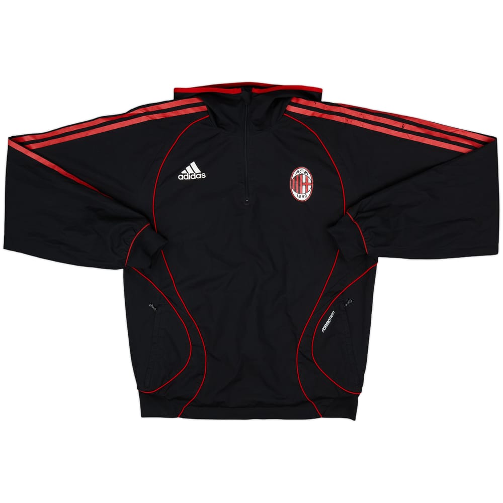 2006-07 AC Milan adidas 1/4 Zip Hooded Rain Jacket - 7/10 - (L)